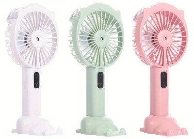 Ventilator Portabil cu Acumulator, Pulverizator de Apa si Stativ de Birou cu Suport de Telefon foto