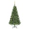 Brad Crăciun pre-iluminat artificial set globuri, verde, 150 cm