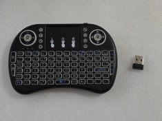 Mini tastatura touchpad, wireless, iluminata reincarcabila,PC, laptop, TV