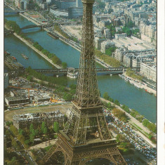 Franţa, Paris, Turnul Eiffel, carte poştală ilustrată, circ. în România, 1998
