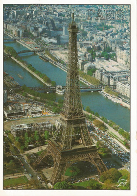 Franţa, Paris, Turnul Eiffel, carte poştală ilustrată, circ. &amp;icirc;n Rom&amp;acirc;nia, 1998 foto