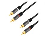 Cablu RCA Aurit Negru 0,5m