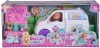 Păpușă Evi Love Veterinar cu Rulotă 2-in-1, Clinica Mobilă Animale, Set Accesorii Medic, C&acirc;ine și Pisică Incluse, Steffi Love
