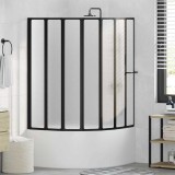 vidaXL Paravan de duș Pliere Other Manual Negru 168 x 140 cm Aluminiu