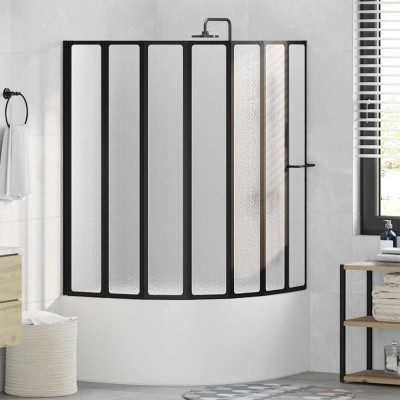 vidaXL Paravan de duș Altele Manual Negru 168 x 140 cm Aluminiu 42009756 foto