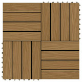 VidaXL Plăci podea &icirc;n relief, WPC, 11 buc., 30x30 cm 1 mp, culoare tec