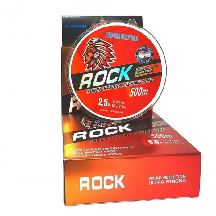 Fir Monofilament Saimino Rock 500m, 0.20mm, 5.9Kg, 13Lb