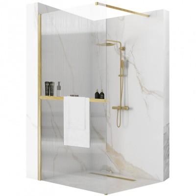 Panou de duș Rea Aero Intimo Gold Brush 90 Walk In + EVO foto