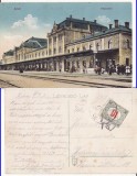 Carte Postala Arad Gara, Banat, Circulata, 9x14 cm, Romania 1904-1918