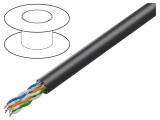 Cablu U/UTP 4x2x24AWG 5e exterior LANBERG 305m negru