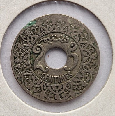 Maroc 25 Centimes 1921 y.34.1 moneda foto