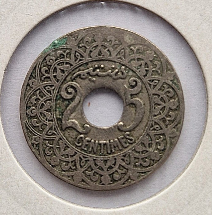Maroc 25 Centimes 1921 y.34.1 moneda