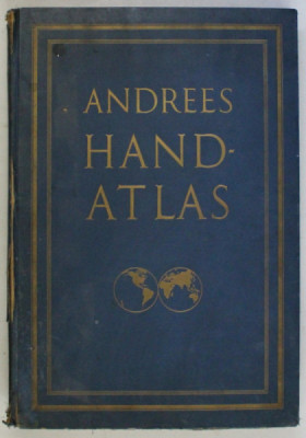 ANDREES HANDATLAS AUSGEWAHLTE, VOLLIG NEU BEARBEITETE AUSGABE IN EINE BANDE von KONRAD FRENZEL - LEIPZIG, 1937 foto