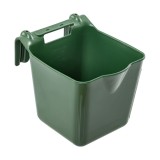 Găleată de hrănire, cu suport pentru suspendare, formă pătrată, verde &icirc;nchis, 13&nbsp;litri