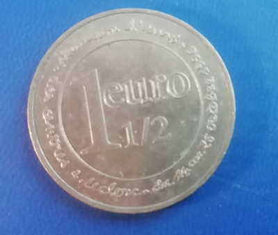M3C1 76 - Jeton de colectie - 1 si 1/2 EURO - DEMAIN L&amp;#039;EURO - 1996 foto