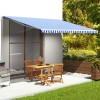 VidaXL P&acirc;nză de rezervă copertină, albastru și alb, 5x3,5 m