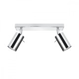 Lustră De Tavan Ring Crom Oțel 2 Becuri Tub Modern De Interior