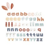 Set 60 litere magnetice colorate din lemn Speedy Monkey