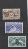Turcia 1954 - Militar , NATO - 5 ani - Organizatii Internationale , MNH , Mi.1388-1390, Nestampilat