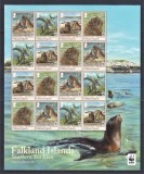 Falkland 2011 - Fauna WWF - LEI DE MARE - Bloc XXL - 16 val. - MNH