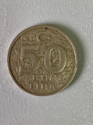 Moneda 50000 lire - 50 bin lira - 2000 - Turcia - KM 1056 (64) foto