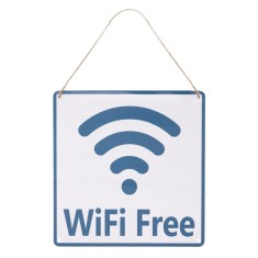 Tablă Metalică Decorativă, WiFi Free, 20x20cm
