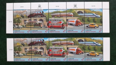 1997-U.N. Wienna c.set Mi=231-235 streif 2 buc.-MNH-Perfect foto