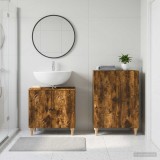 Cumpara ieftin Set de dulapuri pentru baie, 2 piese ALKMAAR Stejar fumuriu