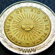 Moneda bimetal comemorativa 1 PESO - ARGENTINA, anul 2009 * cod 1796 A