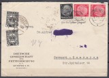 ROMANIA 1932/1938 TAXA DE PLATA COROANA+TIMBRE GERMANE /PLIC CIRCULAT 1939 GERMANIA-CERNAUTI, Stampilat