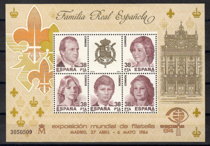 Spania 1984 - Expoziţia Internaţională de Filatelie ESPANA &#039;84,Madrid,Colită,MNH