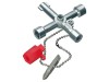 Cheie Universală KNIPEX 76mm pentru Dulapuri de Comandă - 4 Capete Specializate, Inclusiv Adaptor 1/4