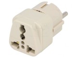 Adaptor Priză Alb Uni-Schuko 250V 10A