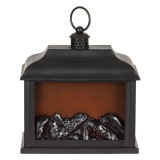 Cumpara ieftin Semineu decorativ tip semineu, pe baterii, model dreptunghiular, Negru, 21x10x20 cm, Oem