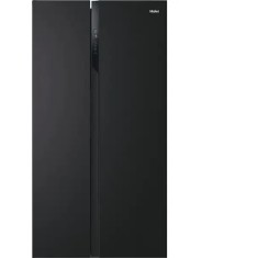 Frigider Side by Side HAIER HSR3918ENPB, compresor inverter, clasa E, Total No Frost (multi air flow), 528 L, H 177 cm, display LED extern, Super Cool