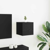 Dulap TV Perete vidaXL Stejar Negru 30.5x30x30 cm, Suport TV, Comoda TV Suspendata, Greutate Maxima 60 kg