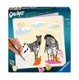Cumpara ieftin Set pictura pe numere pentru adulti Ravensburger CreArt - Zebre