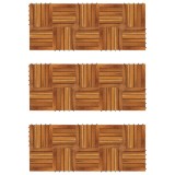 Dale Lemn Salcam 30x30cm, Set 30 Bucati, Parchet Exterior Terasa, Antiderapant, Montaj Facil, Maro