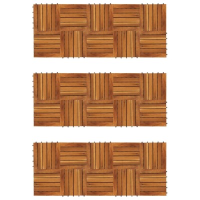 Set dale din lemn de salc&amp;acirc;m cu model vertical 30 x 30 cm, 30 buc. foto
