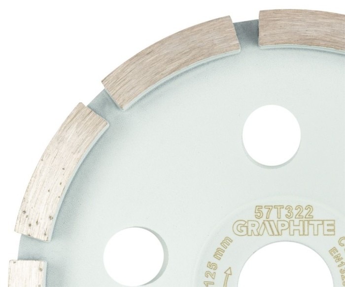 Disc diamantat slefuit, 1 segment, 125 x 22.2 mm