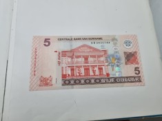 bancnota suriname 5 g 2012 foto