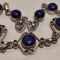 BRATARA argint cu LAPIS LAZULI veche ETNICA TRIBALA AFGHANA de efect SPLENDIDA