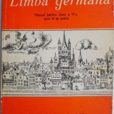 Limba germana. Manual pentru clasa a V-a (anul IV de studiu) – Livia Stefanescu, Eva Krug (coperta putin uzata)