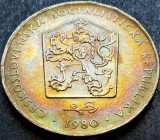 Cumpara ieftin Moneda 2 COROANE - RS CEHOSLOVACIA, anul 1980 *cod 1623 = patina superba, Europa