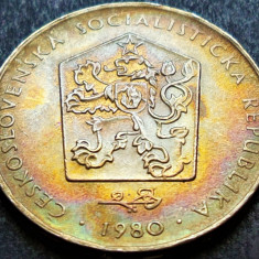 Moneda 2 COROANE - RS CEHOSLOVACIA, anul 1980 *cod 1623 = patina superba
