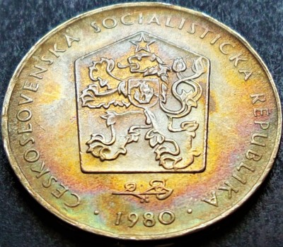 Moneda 2 COROANE - RS CEHOSLOVACIA, anul 1980 *cod 1623 = patina superba foto