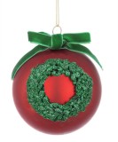Cumpara ieftin Set 12 globuri brad Craciun sticla rosie verde Wreath &Oslash; 8 cm