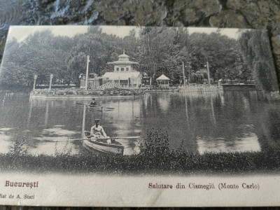 Carte postala clasica, Bucuresti, necirculata, Cismigiu, restaurant Monte Carlo foto