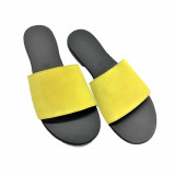 Papuci de dama din piele Elisa Yellow