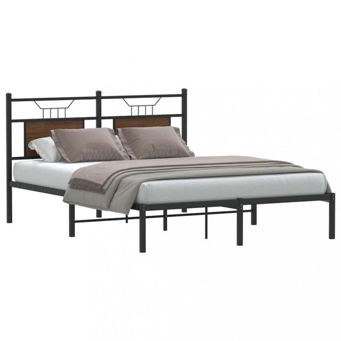 vidaXL Cadru pat fără saltea stejar maro 150x200 cm lemn prelucrat 4106843